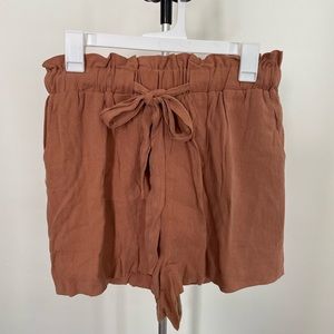 Pink lily Paper bag shorts
